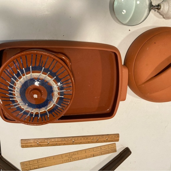 Holiday ART POTTERY COVERED CASSEROLE Terra Cotta Bean Pot SPAIN Perfect … - Picture 5 of 14